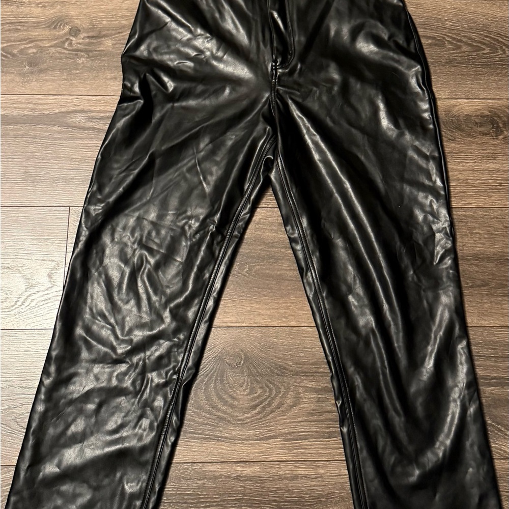 Abercrombie & Fitch Black Faux Leather Women's Pants